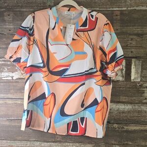 Soul Of Curves, Colorful Abstract Print Blouse, Womens Plus 2X, NWT